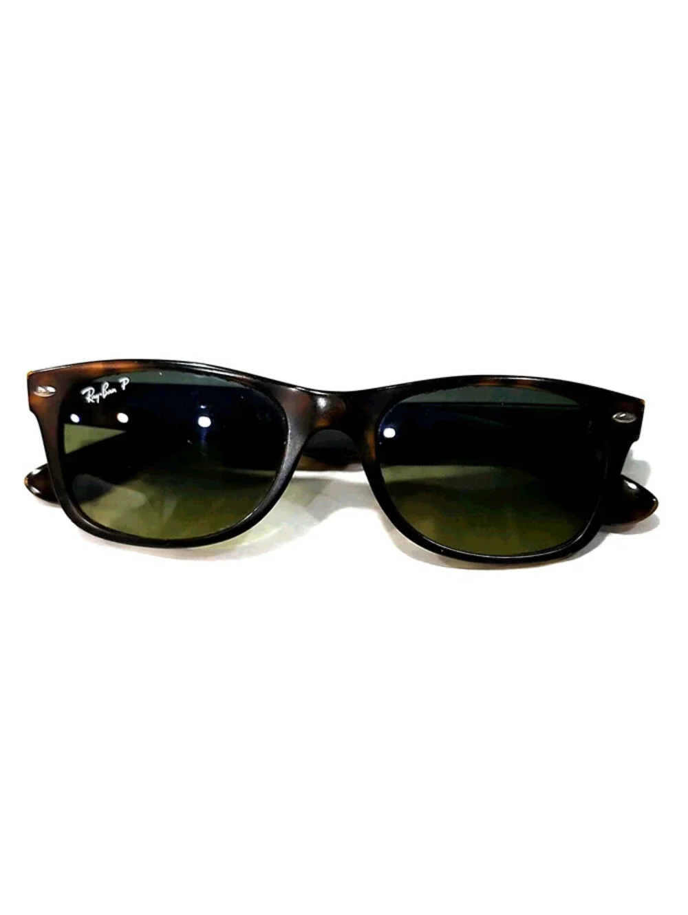 Ray Ban RB2132 894/76 New Wayfarer Tortoise Green Polarized Sunglasses 52-18 145